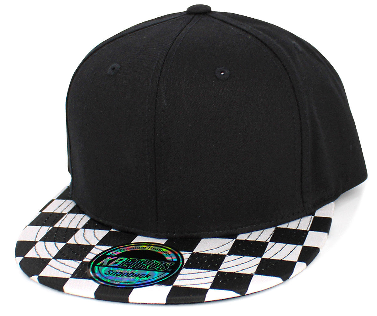 Checkered Brim Snapback
